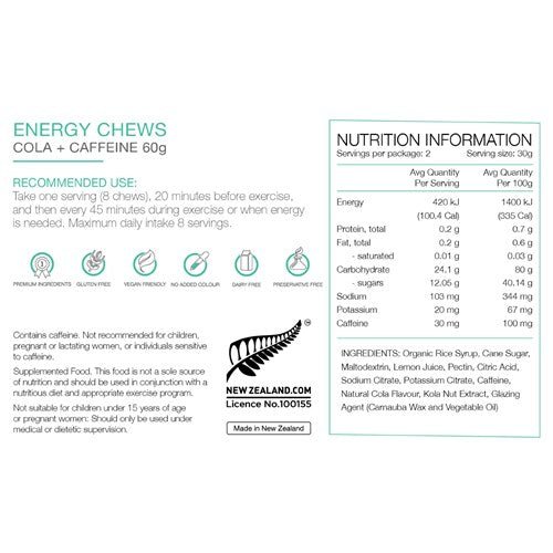 Energy Chews - Cola + Caffeine - Aspley Bike Shop